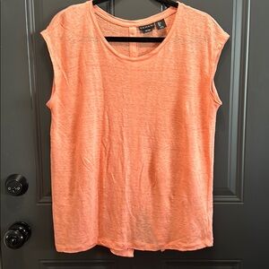 Tahari linen coral shirt Large